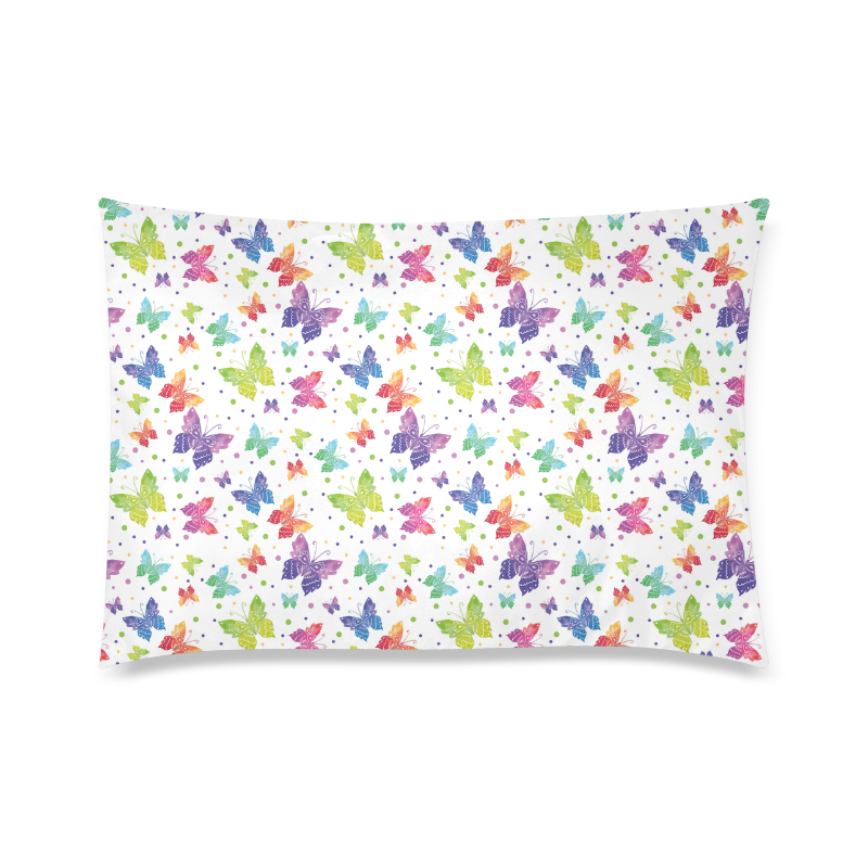 Colorful Butterflies Custom Zippered Pillow Case 20"x30"(Twin Sides)