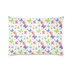 Colorful Butterflies Custom Zippered Pillow Case 20"x30"(Twin Sides)