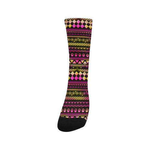 Pink N Yellow Tribal Pattern Trouser Socks