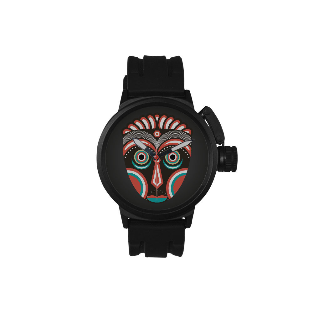 Lulua Ethnic Tribal Mask Men's Sports Watch(Model 309)