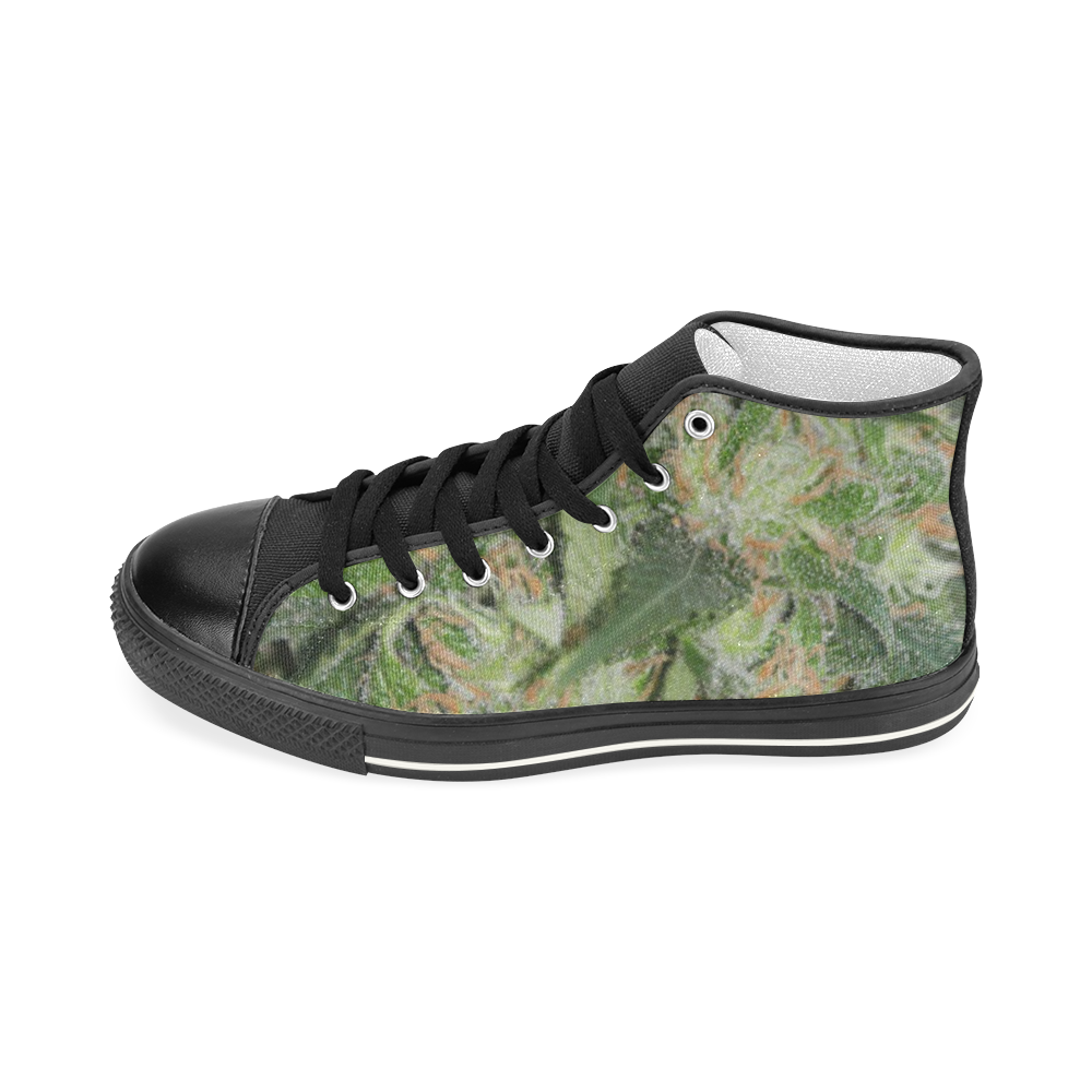 Green Crack Men’s Classic High Top Canvas Shoes (Model 017)