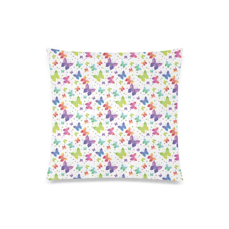 Colorful Butterflies Custom Zippered Pillow Case 20"x20"(Twin Sides)