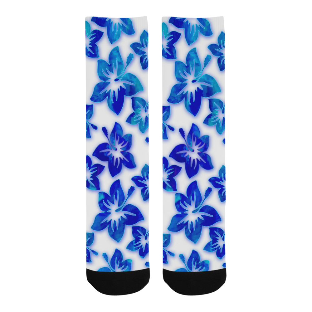 blue hibiscus Trouser Socks
