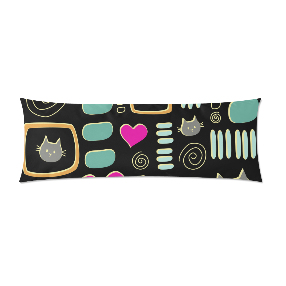 Love Cats Custom Zippered Pillow Case 21"x60"(Two Sides)
