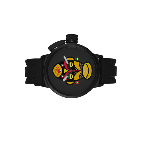 African Traditional Tribal Mask Men's Sports Watch(Model 309)