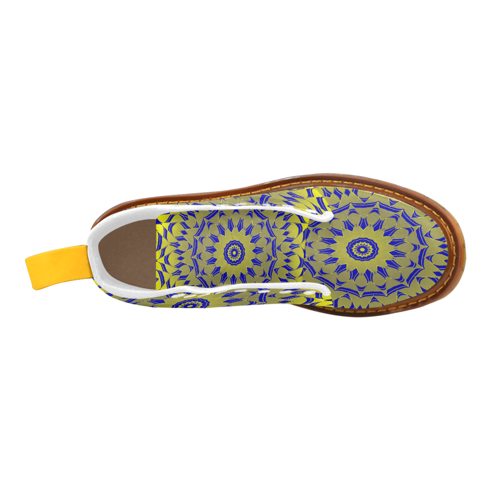 Yellow Blue Gold Mandala Martin Boots For Men Model 1203H