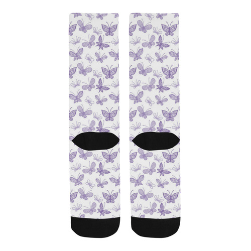 Cute Purple Butterflies Trouser Socks