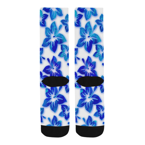 blue hibiscus Trouser Socks