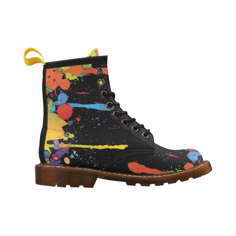 Crazy multicolored running SPLASHES High Grade PU Leather Martin Boots For Men Model 402H