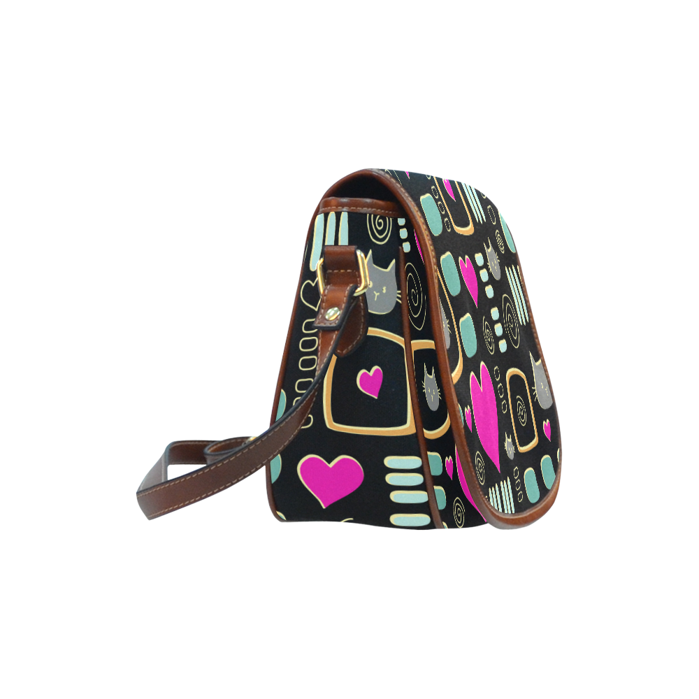 Love Cats Saddle Bag/Small (Model 1649) Full Customization