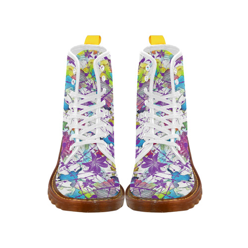 Lilac Lillis Abtract Splash Martin Boots For Women Model 1203H