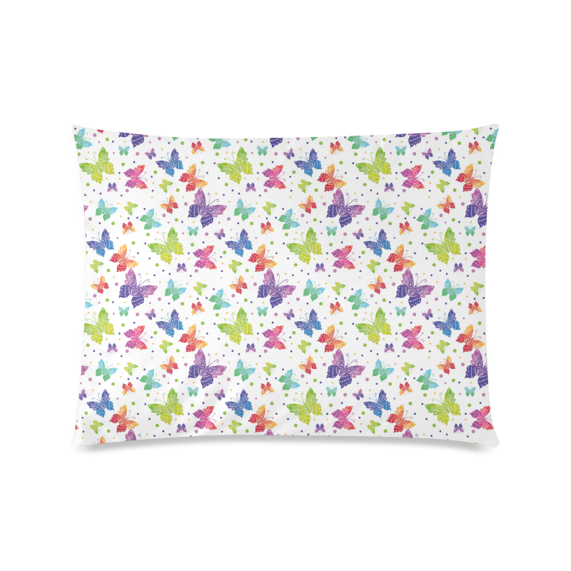 Colorful Butterflies Custom Zippered Pillow Case 20"x26"(Twin Sides)