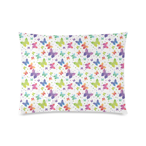 Colorful Butterflies Custom Zippered Pillow Case 20"x26"(Twin Sides)