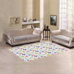 Colorful Butterflies Area Rug 5'x3'3''