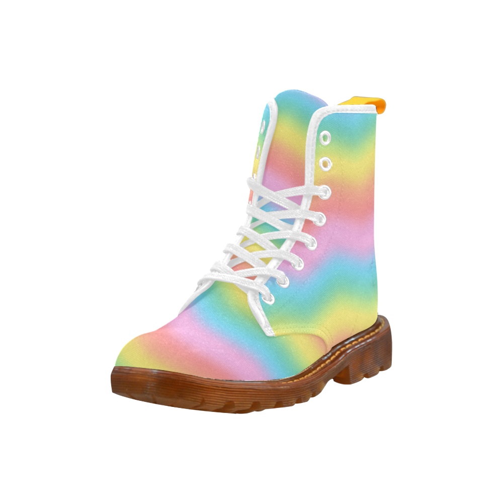 Soft Rainbow Gradient Martin Boots For Women Model 1203H