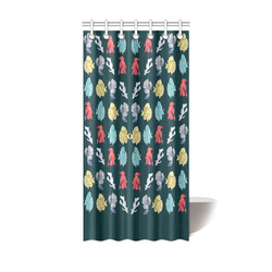 Tropical fish on green Shower Curtain 36"x72"