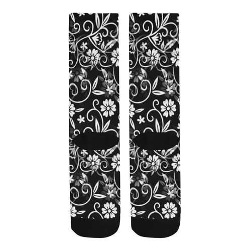Black N White Floral Trouser Socks