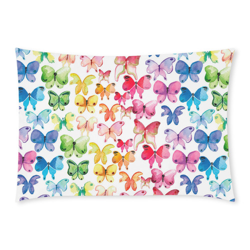 Rainbow Butterflies Custom Rectangle Pillow Case 20x30 (One Side)