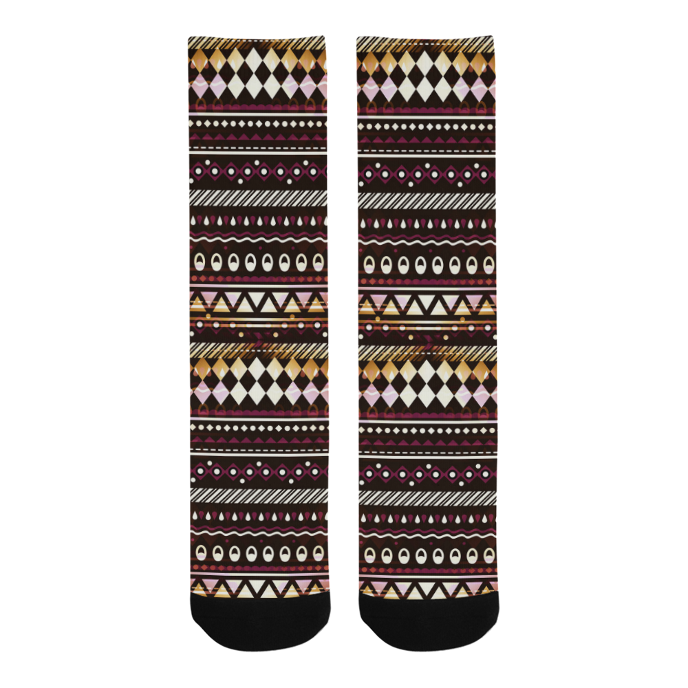 Gold N Maroon Tribal Pattern Trouser Socks
