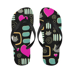 Love Cats Flip Flops for Men/Women (Model 040)