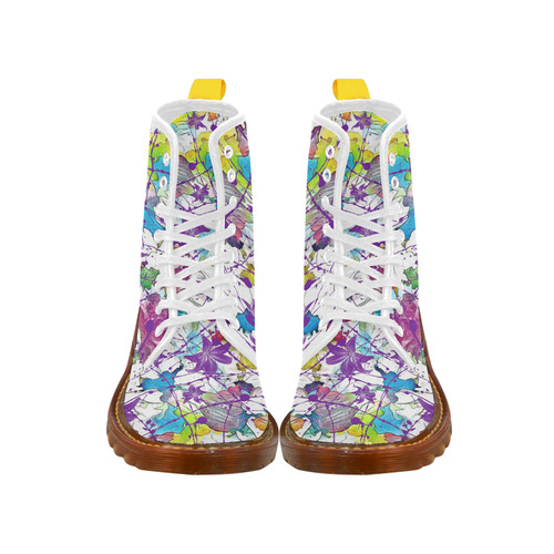 Lilac Lillis Abtract Splash Martin Boots For Men Model 1203H