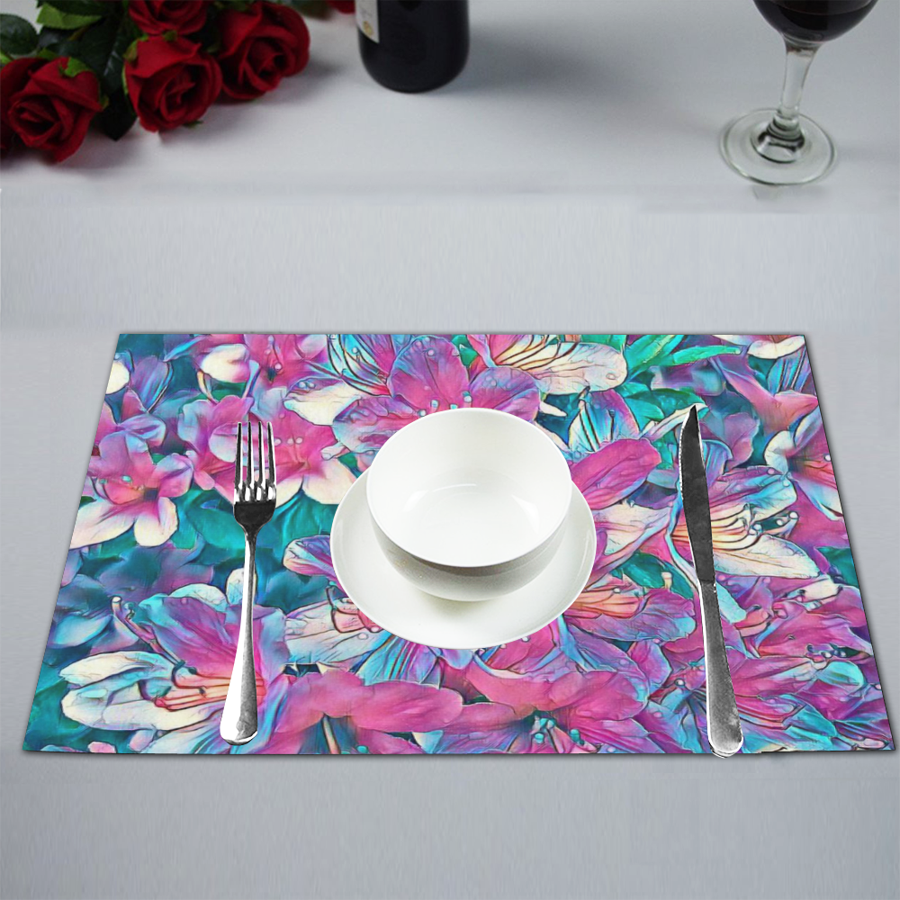 wonderful floral 25A  by FeelGood Placemat 12’’ x 18’’ (Set of 4)