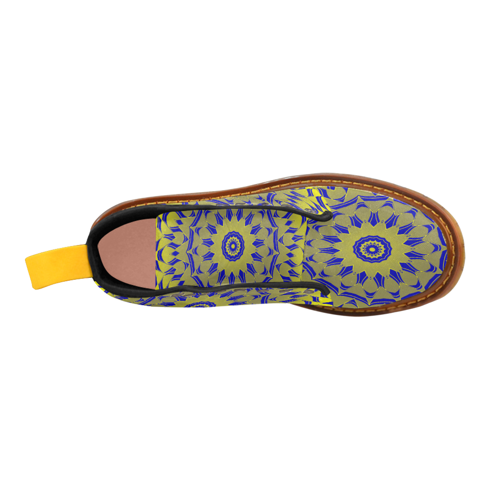 Yellow Blue Gold Mandala Martin Boots For Women Model 1203H