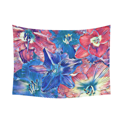 wonderful floral 22C  by FeelGood Cotton Linen Wall Tapestry 80"x 60"
