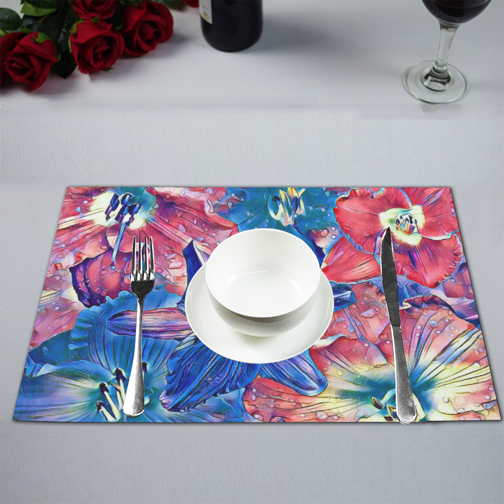 wonderful floral 22C  by FeelGood Placemat 12’’ x 18’’ (Two Pieces)