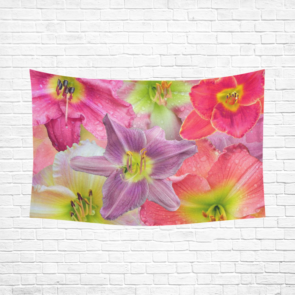 wonderful floral 22A  by FeelGood Cotton Linen Wall Tapestry 90"x 60"