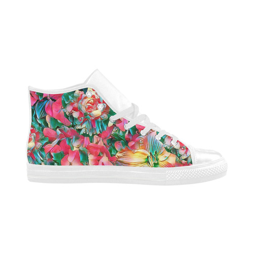 wonderful floral 24B  by FeelGood Aquila High Top Microfiber Leather Women's Shoes (Model 032)