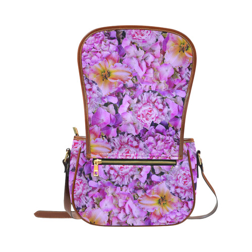 wonderful floral 24  by FeelGood Saddle Bag/Large (Model 1649)