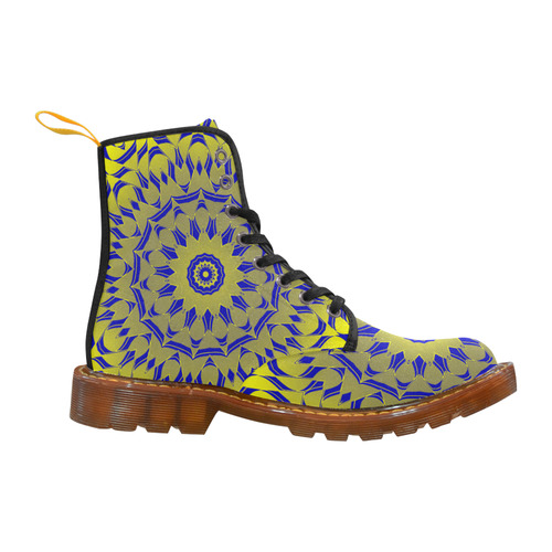 Yellow Blue Gold Mandala Martin Boots For Women Model 1203H