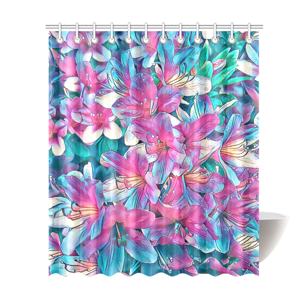 wonderful floral 25A  by FeelGood Shower Curtain 72"x84"