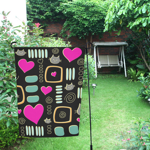 Love Cats Garden Flag 12‘’x18‘’（Without Flagpole）