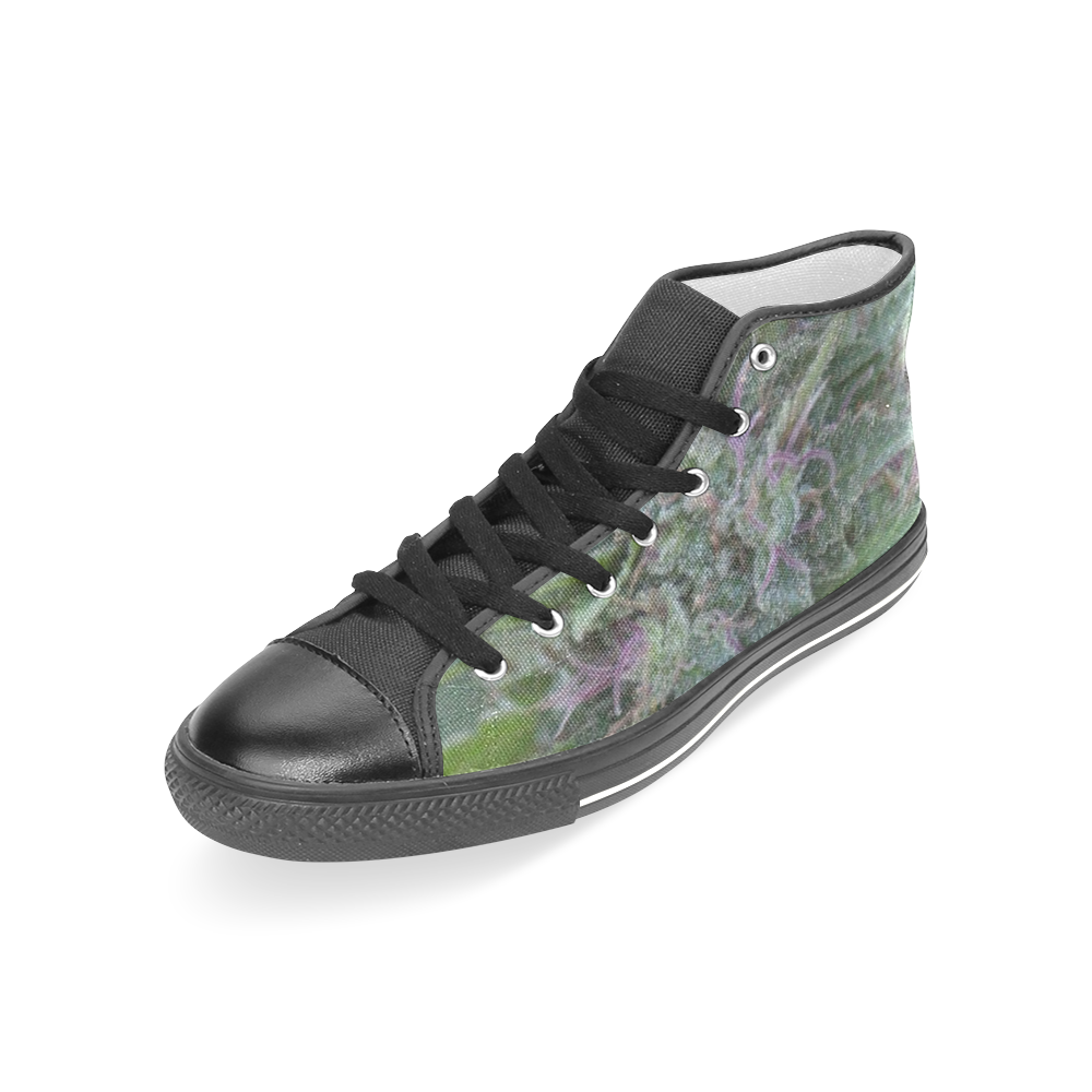 Purple Hair Lady Women's Classic High Top Canvas Shoes (Model 017)