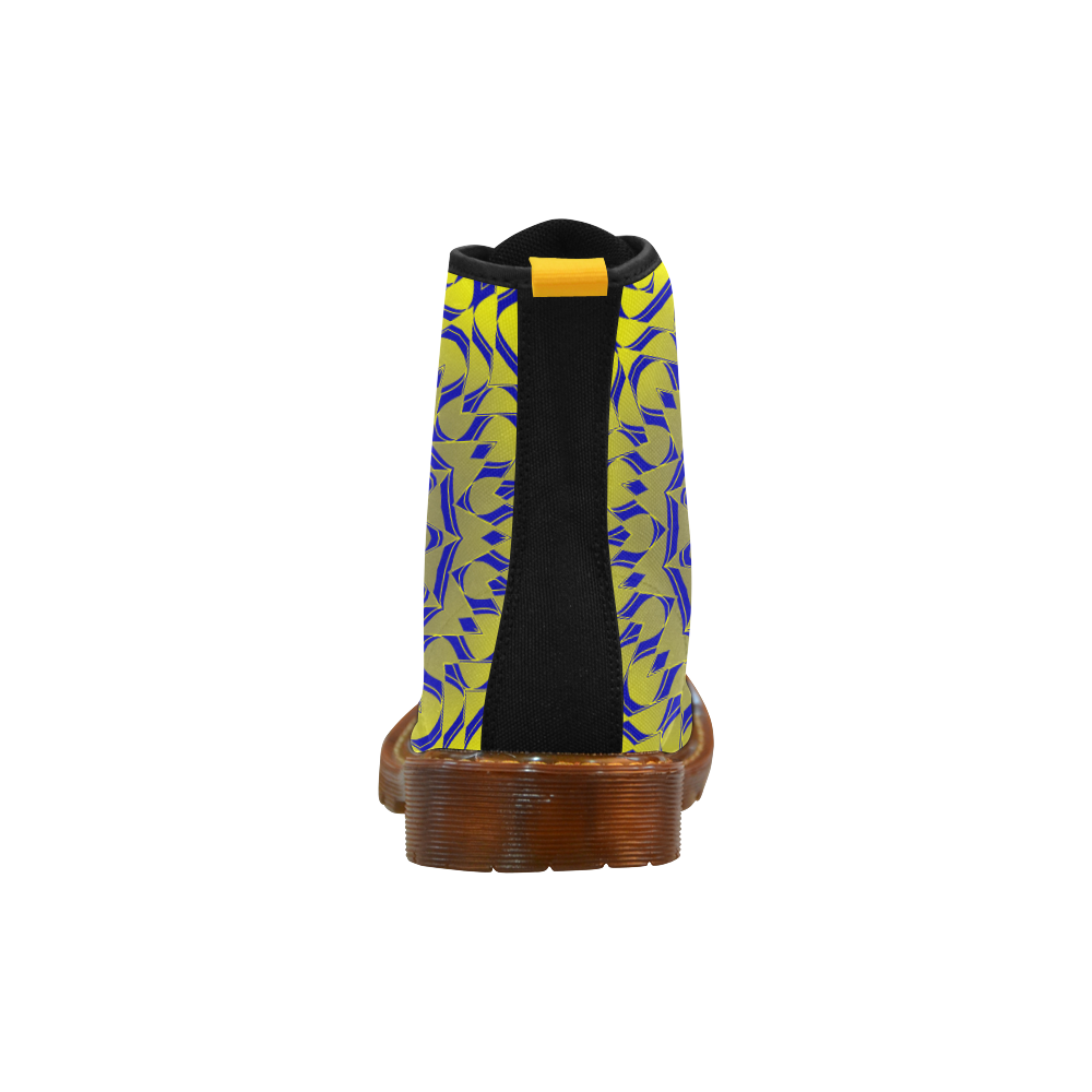 Yellow Blue Gold Mandala Martin Boots For Women Model 1203H