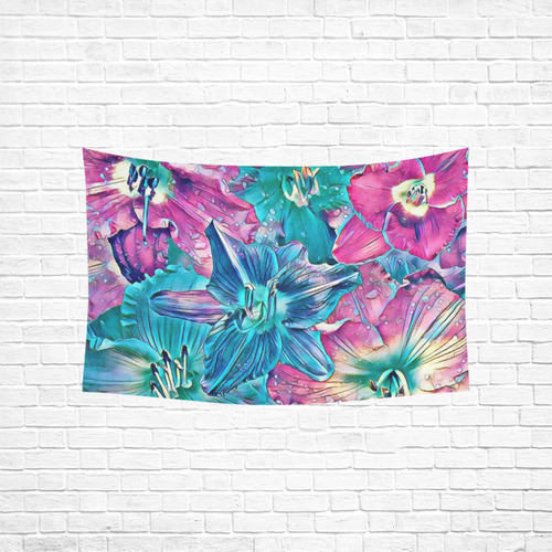 wonderful floral 22B  by FeelGood Cotton Linen Wall Tapestry 60"x 40"