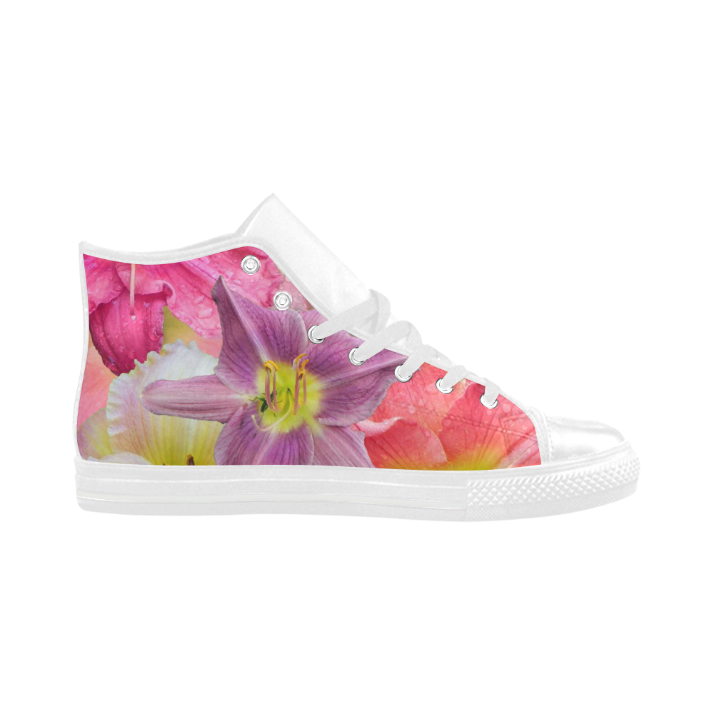 wonderful floral 22A  by FeelGood Aquila High Top Microfiber Leather Women's Shoes (Model 032)