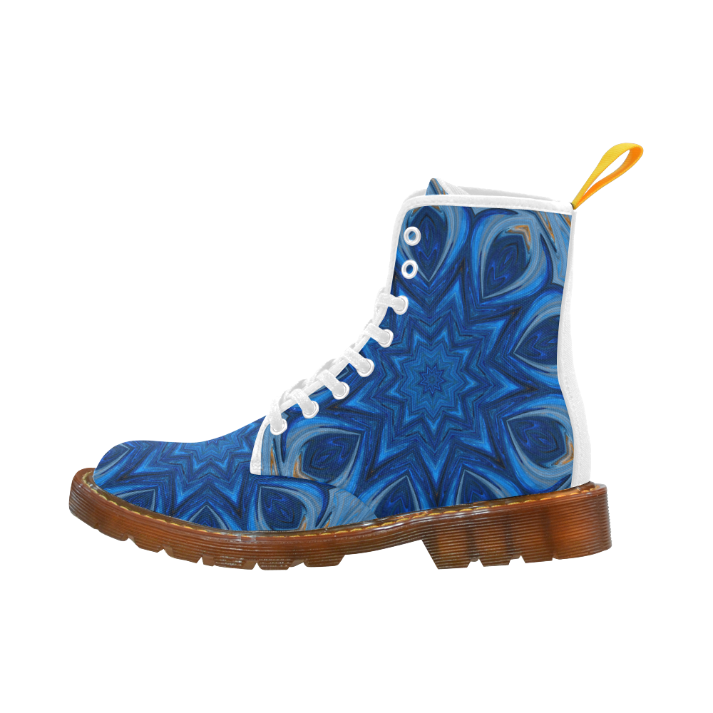 Blue Blossom Mandala Martin Boots For Men Model 1203H