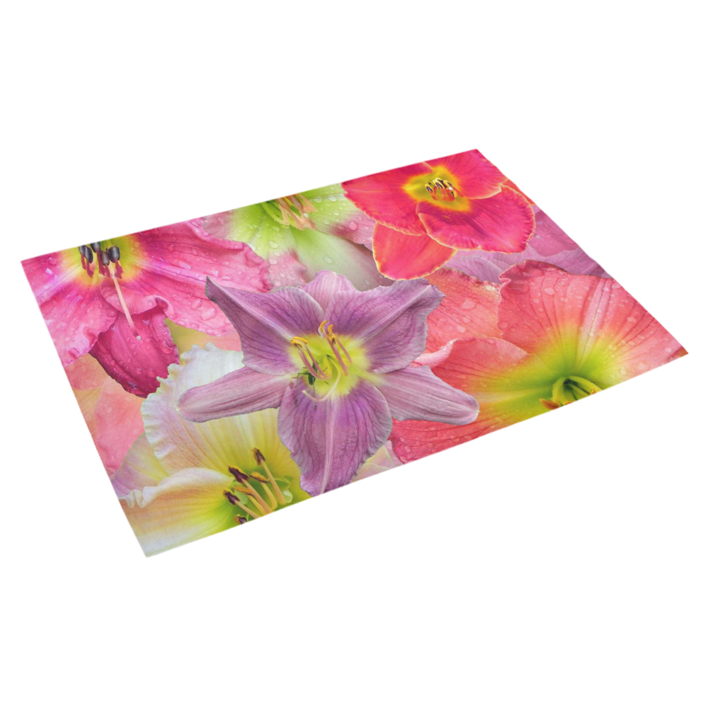 wonderful floral 22A  by FeelGood Azalea Doormat 30" x 18" (Sponge Material)