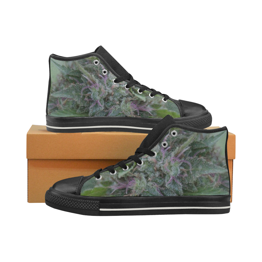 Purple Hair Lady Women's Classic High Top Canvas Shoes (Model 017)