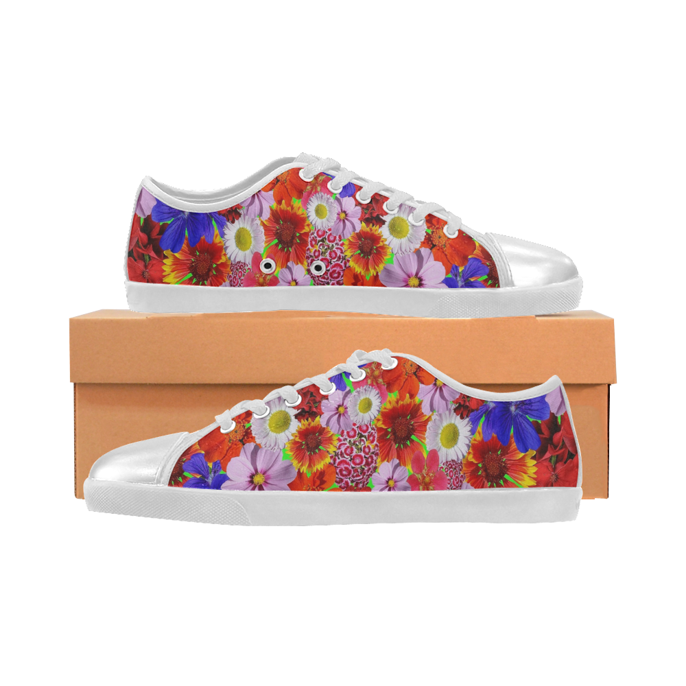 Delightful Daisies Women's Canvas Shoes (Model 016) | ID: D365075