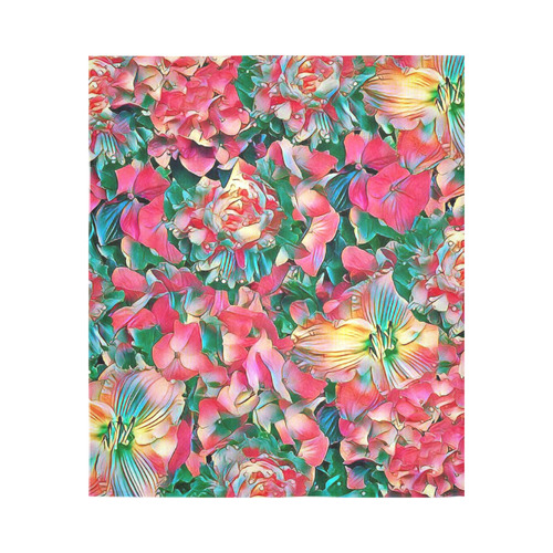 wonderful floral 24B  by FeelGood Cotton Linen Wall Tapestry 51"x 60"