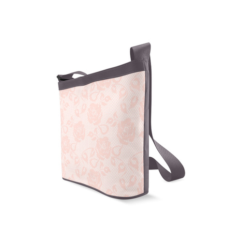 Pink Roses, Rose Flowers, Lace Effect, Floral Pattern Crossbody Bags (Model 1613)