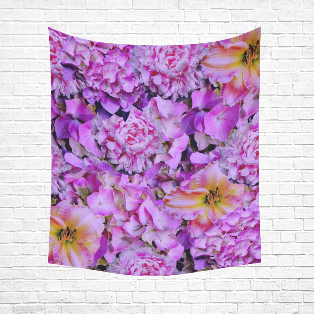 wonderful floral 24  by FeelGood Cotton Linen Wall Tapestry 51"x 60"