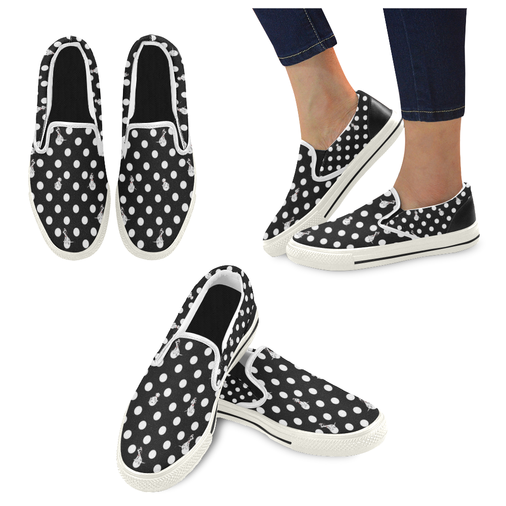 Seeing Spots Women's Slip-on Canvas Shoes (Model 019)