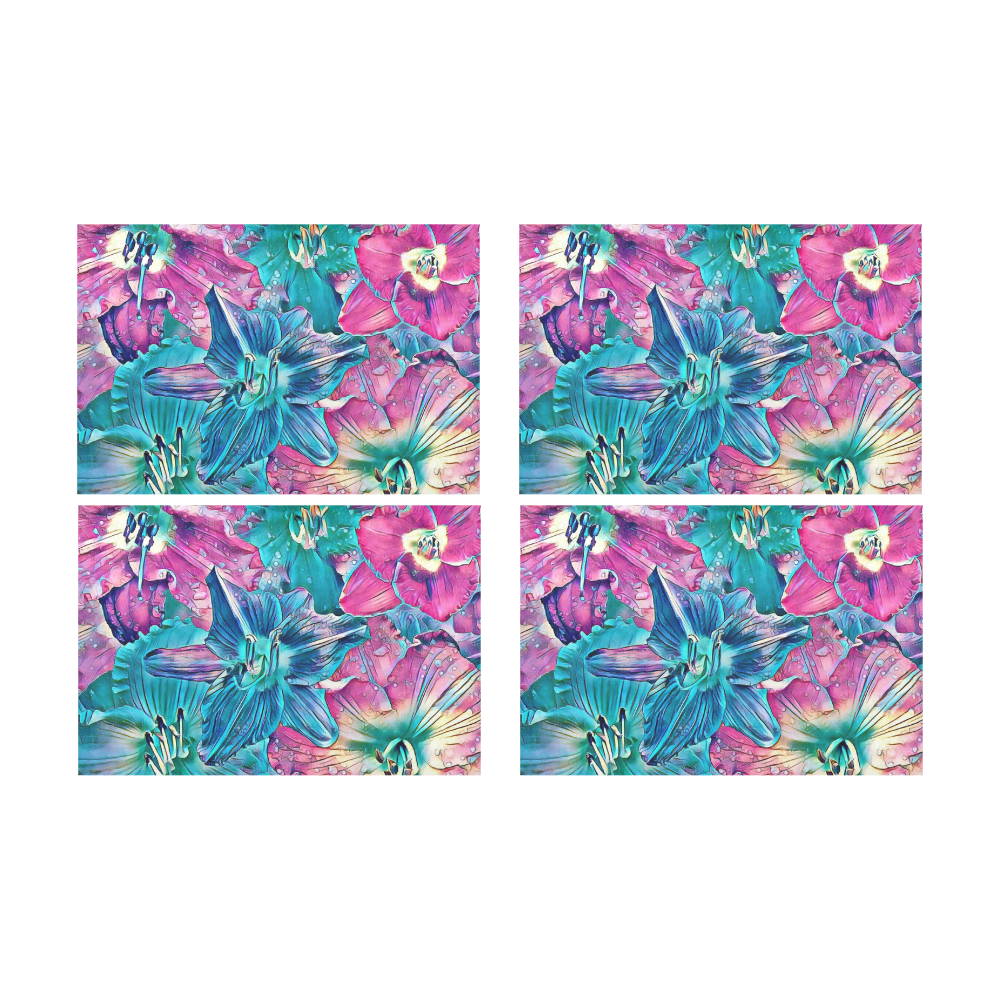 wonderful floral 22B  by FeelGood Placemat 12’’ x 18’’ (Set of 4)