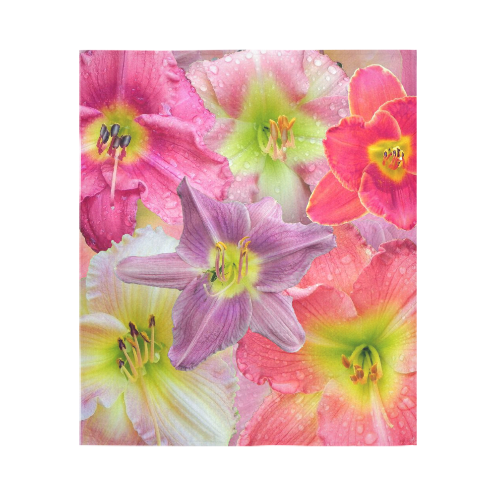 wonderful floral 22A  by FeelGood Cotton Linen Wall Tapestry 51"x 60"
