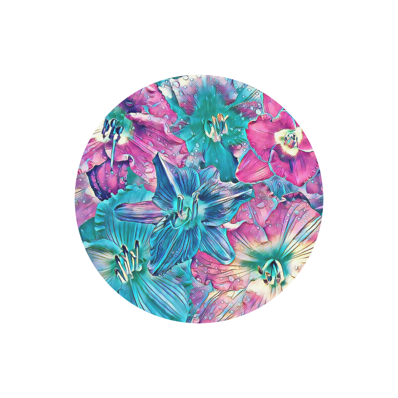 wonderful floral 22B  by FeelGood Round Mousepad